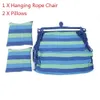 Nova cadeira de rede suspensa cadeira de balanço com 2 travesseiros para jardim interno ao ar livre Y200327243a
