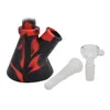 Mini Silicone Beaker Bong Dab Rigs Water Pipe Bong Unbreakable Oil Rig with Silicone Downstem & 14mm Glass Bowl in stock