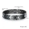 Men's 13mm Black Heavy Bracelet in Stainless Steel Adjustable Bracelet