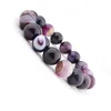 Bracelets de pierres précieuses faits à la main Pierres naturelles Pouvoir de guérison Élastique 14 mm Boule Perles Stretch Perlé Bracelet Unisexe (Améthyste)