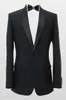Nouveau Vente Chaude Noir Un bouton Satin Revers Marié Tuxedos Garçons D'honneur Hommes De Mariage Blazer Robe Costumes (Veste + Pantalon + Ceinture + Cravate) 1404