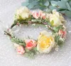 Ragazze Big Rose Flower Crown Crown Hand Hand Simulation Flowers Rural Rural Garlands Women Beach Head Bash A34317087279