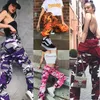 Nuevas mujeres Camo Cargo High Cintura Hip Hop Pantalones Pantalones Militar Ejército Combate Camuflaje Pantalones largos Capris Calientes