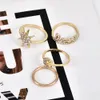 4pcs / set vintage Love Moon Knuckle Anneaux pour les femmes Boho Geometric Crystal Midi Finger Ring