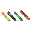 Glas FDA Silicone One Hitter 9cm Og Oliebrander Handleidingen Tabak Roken Herb Pijp Sigaret Houder Dugout Pipe Accessoires