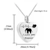 Heart Memorial Jewelry Birthstone Cremation Urn Ashes Elephant Pendant Stainless Steel Unisex Keepsake Memorial Charms Pendant