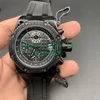 Full Black Watches Berömda Modern Mäns Fashion Watch Casual Mens VK Quartz Chronograph Sport Klocka 42mm