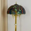 Tiffany estilo retro vitral lámpara de pie sala de estar dormitorio estudio habitación uva Home Deco lámpara de pie TF079