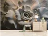 3D embossed rose TV sofa background wall painting modern living room wallpapers