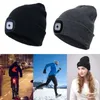 winter warmer Fishing Running Knitted Beanie Hat Unisex men LED Light Knitted Hat for Camping Climbing outdoor activity302a