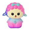 Jumbo Carino colore del cielo Pecora Squishy Colorato Arcobaleno Alpaca Cinghie a lenta crescita Soft Spremere Pane profumato Torta Divertimento Giocattolo per bambini Regalo