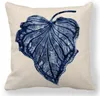 Nordic Golden Leaf Linen Pillowcase Tropical Monstera Print 45 * 45 Cm Home Decoration Sofa Decorative Cushion Cover