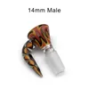 Acessórios para fumantes 14 mm 18 mm articulações masculinas 3 cor de alça têm uma alça de vidro de peruca para bongos aquáticos