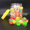 Glass jars silicone container wax container 110pcs/can 6ml dab jar Non-stick silicone cover glass bottle smoking accessories for dab wax