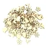 100 Pcs Wood Christmas Decorations Snowflake Wood Embellishment Christmas Tree Elk Decoration Gifts DIY Christmas Accessories BH2113 CY