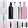 750ml 304 Stainless Steel Insulated Double Walled Wine Bottle Vacuum Flask Hip Flask Beer Wine Growler For Outdoor SEA SHIPPING RRA2156