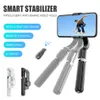 L08 Anti-Shake Selfie Stick Treppiede Girevole a 360 ° Ricaricabile con supporto per selfie remoto Bluetooth per telefono Andriod universale con scatola al dettaglio