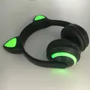 Le più recenti cuffie stereo Bluetooth per orecchie di gatto lampeggianti Cuffie per orecchie di gatto luminose Cuffie da gioco Auricolari 7 colori Luce LED Retail203953978