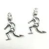 Wholesale lot 100PCS runner athlete antique silver charms pendants jewelry findings DIY for necklace bracelet 25*17mm DH0803