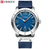 Modemärke Curren Classic Men's Watch Waterproof Date Leather Strap Analog Military Quartz Wristwatch Clock Erkek Kol Saat213V
