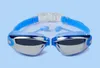 Nowe Unisex galwanizacja Anti-fog UV pływanie okulary do nurkowania więcej kolorów silikonowe profesjonalne krótkowzroczność okulary pływackie zatyczki do uszu