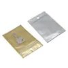 Atacado de Ouro / Clear Auto Seal Zipper plástico Retail Package Embalagem Bag Zipper bloqueio sacos de embalagem Com Pendure buraco 10 Tamanhos