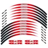Customizable motorcycle tire inner ring reflective protective stickers stripe decorative decals 12 set for SUZUKI gsr2236334