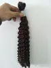 최고 품질 브라질 100 인간의 버진 브라질 깊은 곱슬 머리 벌크 BO Wef 짙은 갈색 색상 100g 무료 DHL