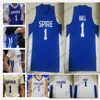 Spire Institute # 1 Lamelo Ball High School Basketball No Name Jersey White Royal Blue Kentucky Wildcats Mannen Jeugd Dames Kinderen Gestikte S-4XL