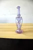 Autres ensembles de fumage, narguilé de plate-forme pétrolière à trois anneaux violet, joint de 14 mm magnifiquement conçu, bienvenue à la commande, concessions de prix