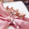 18 Karat Roségold Ehering Hochwertige Box Mode Blumenkrone Ringe Damen Herren Hochzeit CZ Diamant Geschenk Ring2215