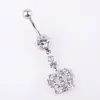 D0698 2 Färger Crown Clear Navel Belly Button Ring Piercing Body Jewlery 1611588293801