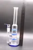 12 pouces verre bleu bangs narguilés triple plates-formes pétrolières en nid d'abeille cage à oiseaux perc dab rig gros tube droit conduites d'eau avec bol de 18 mm