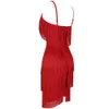 Ocstrade Tassel Red Bandage Dress 2010 Ny Designer Runway Women Elegant Bandage Dress Bodycon Vestidos Party Night Club Dress