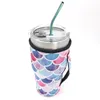 Neoprene Drinkware vattenflaskhylsa för 30oz Tumbler Cup Leopard Rainbow Sunflower Mermaid Printing289s