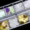 Christmas Snowflake Nail Art Glitter Sequins Stickers 12 Grids Flakes Snow DIY Manicure Tool Xmas Nails Decorations Set