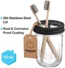 Mason Jar Lids Set(4pcs) - Jar Not Included -Black Soap Dispenser Toothbrush Holder Apothecary Storage Jars Lids Bathroom Accessories IIA155