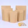 Zipper Brown Kraft aluminizing pouch,Stand up kraft paper aluminium foil bag Resealable Zip Grip seal Food Grade