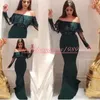 Mode Lange Mouw Mermaid Hunter Avondjurk Arabische Illusie Bodice Prom Gown Party Plus Size Speciale Gelegenheid Robe de Soiree Formal