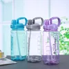 Drinking Straw Water Bottle Large Capacity Plastic Outdoor Sports Straw Cup Non Leak Water Bottle 1000ml 1500ml 2000ml 3000ml