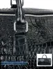 Mężczyzna oryginalna skórzana torba podróżna duża krokodyl Wzór dużych fitness Bagaż Bagaż Bagaż na ramiona torby komputerowe Czarne ME236D