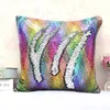 16Inch Ny Diy Mermaid Sequin Cushion Cover Magical Throw Pillowcase Färgglada Ändra reversibel kuddefodral för heminredning DH0418