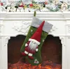 19 inch Hanging Christmas Stocking Kits Felt Applique Classic Socks for Xmas Home Decor Candy Gift Bag Holders for Kids