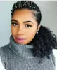 100 Human Kobiet Włosy Topper Wrap Sznurek Kucyk Sznurka Kinky Kręcone Afro Bun Włosy Przedłużanie Ponytails 120g