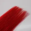 80st Sömlös hud väft röd färgband i hårförlängningar 14-26 tums brasilianska indiska remy