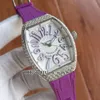 Nieuwe Vanguard 33mm Black Dial Diamond Bezel V 32 SC Ladies'Collection Womens Quartz Horloges Zwart Leer / Rubberen Strap Dames Jurk Horloges