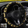 Girassol Floral Print Cobertura do volante Capa do carro Styling Auto Non Script Universal Esticuloso Neoprene Acessórios Interiores