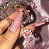 Pendant Necklaces 2021 Hip Hop Men Women Pink Cz Jewelry Iced Out Cubic Zirconia 5mm Tennis Chain Alphabet Charm Necklace