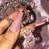 Collane con ciondolo 2021 Hip Hop Uomo Donna Rosa Cz Gioielli Ghiacciato Cubic Zirconia 5mm Catena da tennis Collana con ciondolo alfabeto