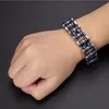 21mm hommes lourds bleu rouge vélo 316L bracelet en acier inoxydable hommes Black Bike Biker moto chaîne titane acier bracelet bijoux